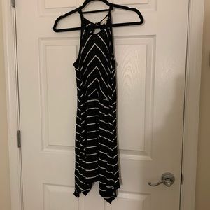 Black and white striped dress